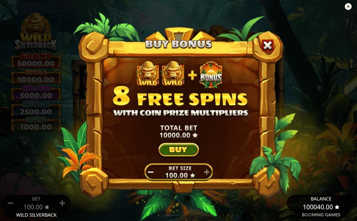 Wild Silverback - pokretanje besplatnih okretaja Free Spins